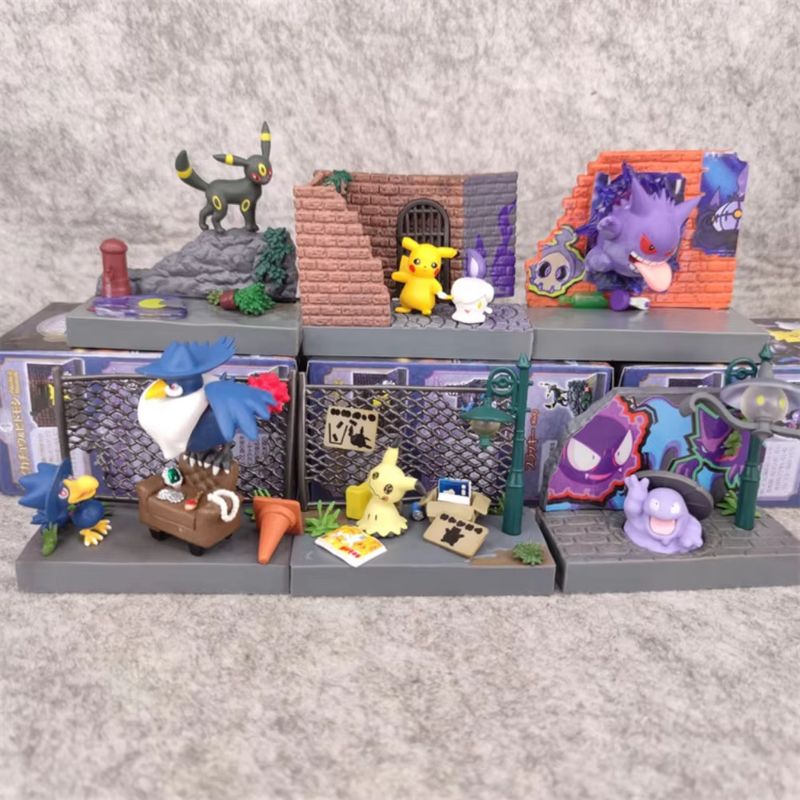 Pokemon Anime Merchandise - 6pcs/set Anime Pokemon Town Series Blind