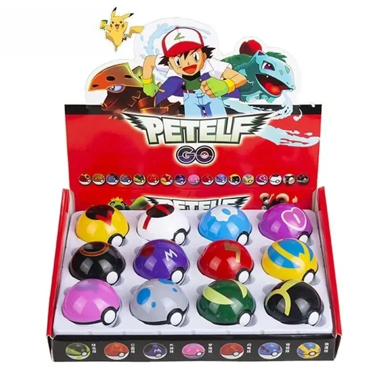 Pokemon Anime Merchandise - 12Pcs Pokemon Figure Pokeball Toys Pikachu