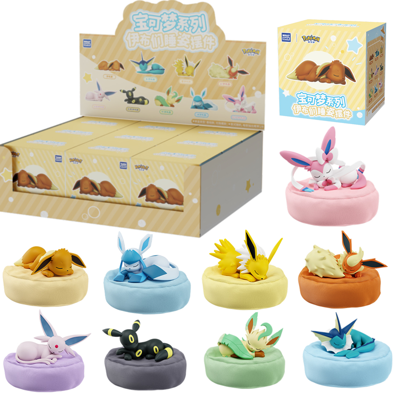 Pokemon Anime Merchandise - 9pcs Anime Pokémon Eeveelution Sleeping Position