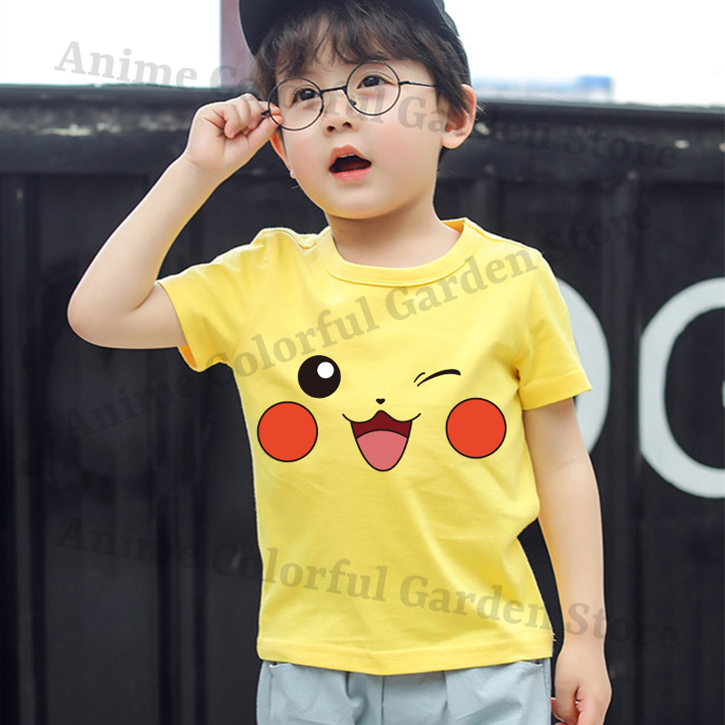 Pokemons Yellow Cute Short-sle - Pokemon Anime Merchandise บทวิจารณ์และราคา