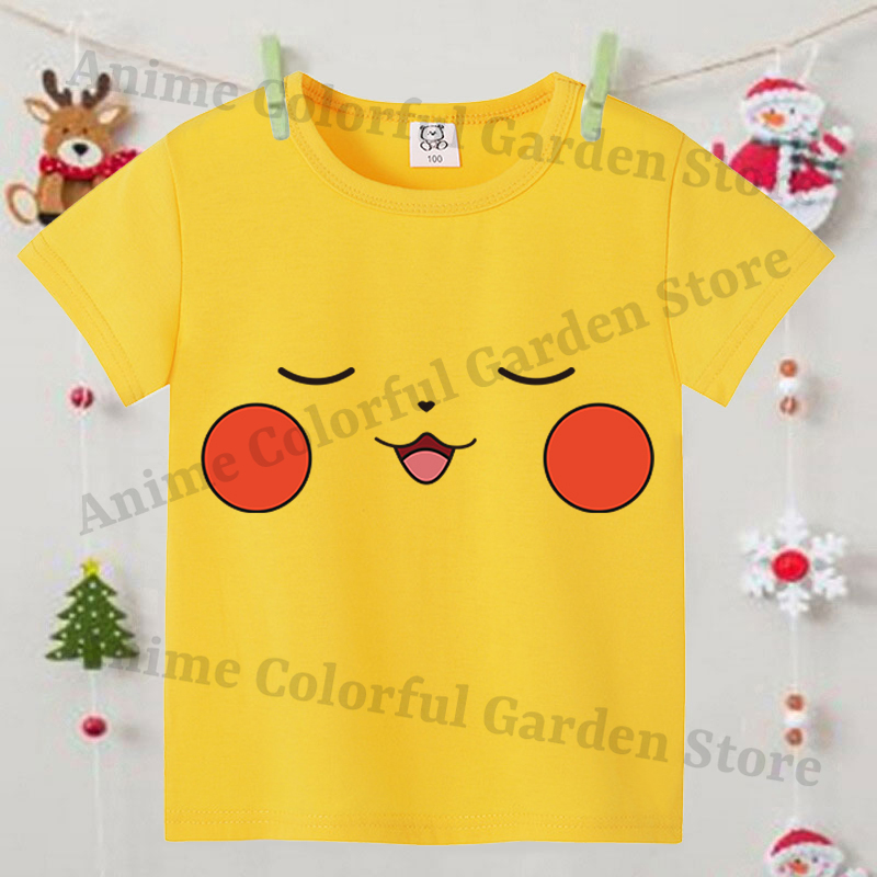 Pokemons Yellow Cute Short-sle - Pokemon Anime Merchandise บทวิจารณ์และราคา