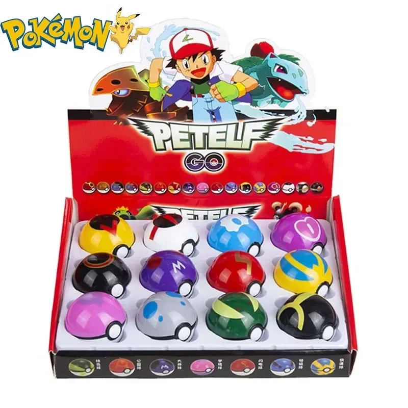 12Pcs Pokemon Figure Pokeball  - Pokemon Anime Merchandise บทวิจารณ์และราคา