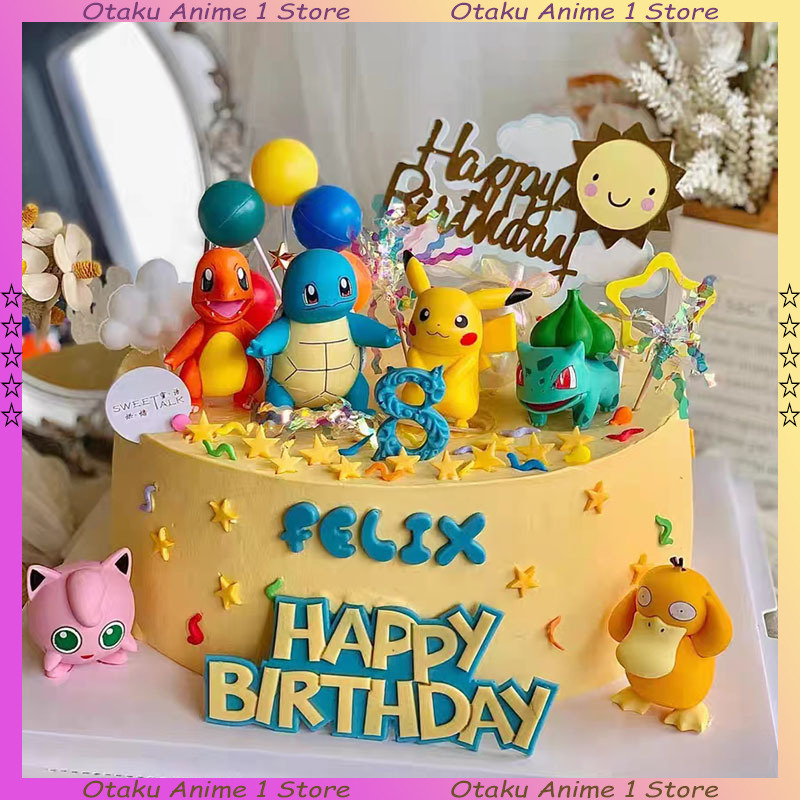 13PCS/SET Pikachu Cake Topper  - Pokemon Anime Merchandise บทวิจารณ์และราคา